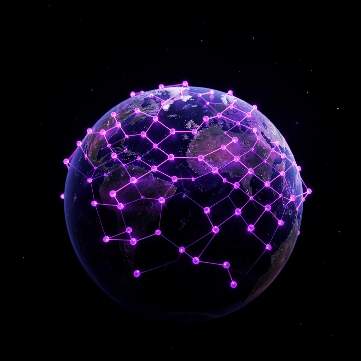 Glowing global blockchain network